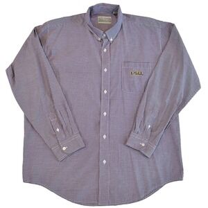 Campus Specialties LSU Tigers XL Purple Gingham Button Down Shirt Long Sleeve